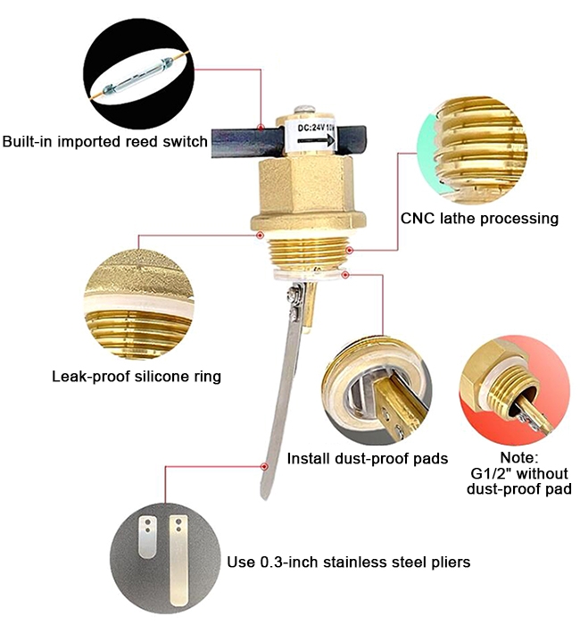 Insertion flow switch detail