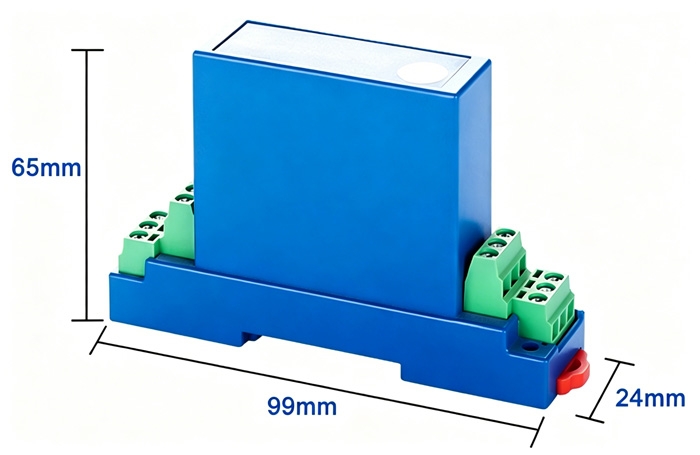Isolated AC voltage sensor dimensions and mounting size