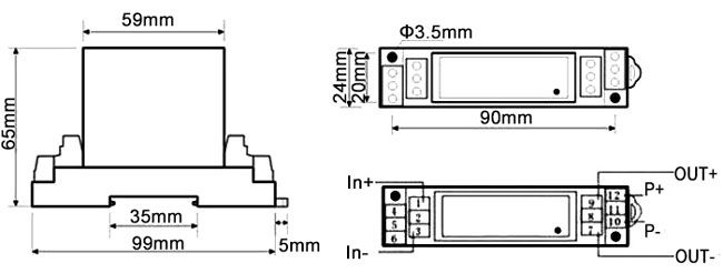 Isolated current sensor size