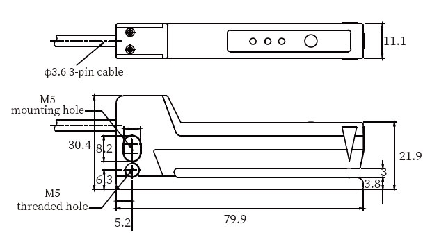 Label gap sensor dimension