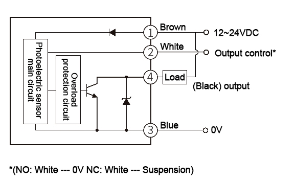 Laser color sensor through-beam type npn output wiring diagram