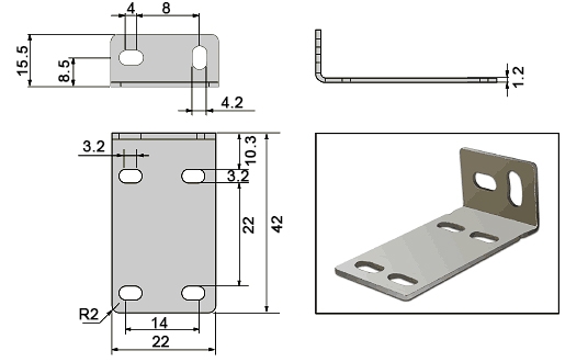 Laser photoelectric sensor holder dimension