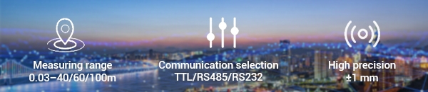 0.03–40/60/100m laser range finder sensor feature