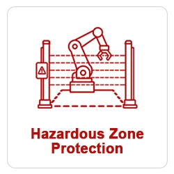 Light curtain for hazardous zone protection