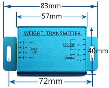 Load cell transmitter 4-20mA size
