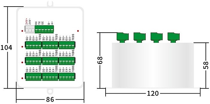 Load cell transmitter size