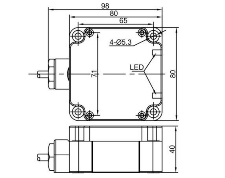 Long range analog output proximity switch dimension