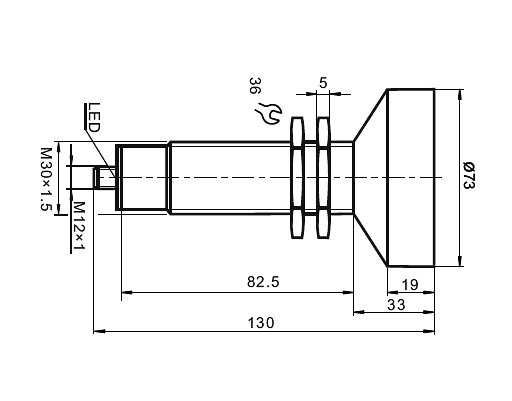 Long range ultrasonic distance sensor dimension