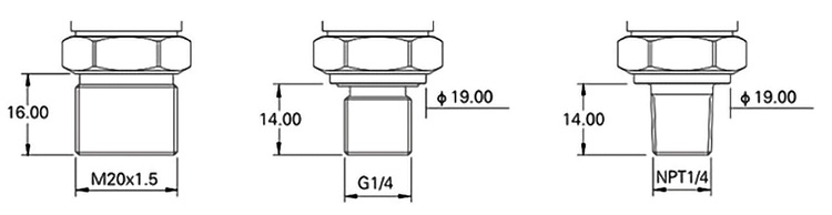 Low pressure transmitter connector dimensions