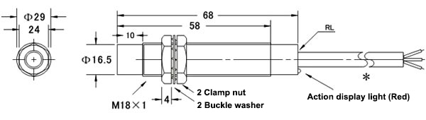 M18 capacitive proximity sensor dimension