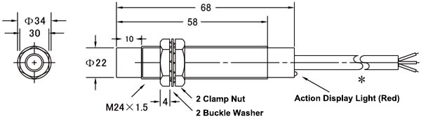 M24 inductive proximity sensor dimension