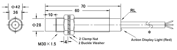 M30 capacitive proximity sensor dimension