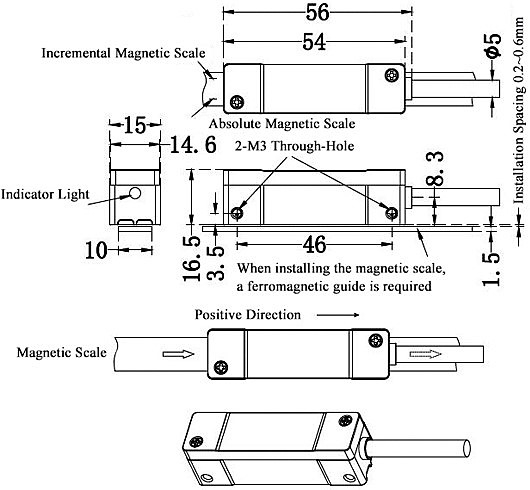 Magnetic absolute encoder dimension