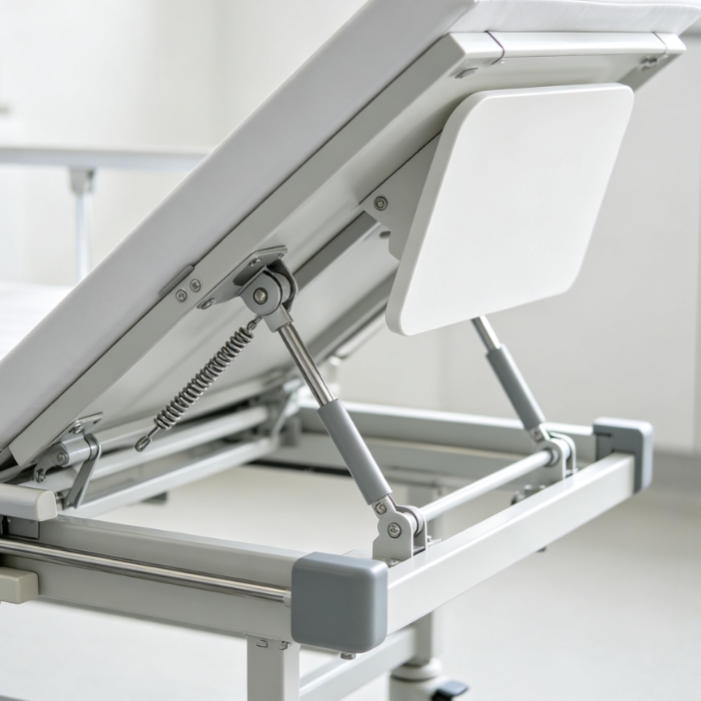 Magnetic position sensor installed in a medical bed actuator system to monitor bed section angles and provide end-stop safety feedback.