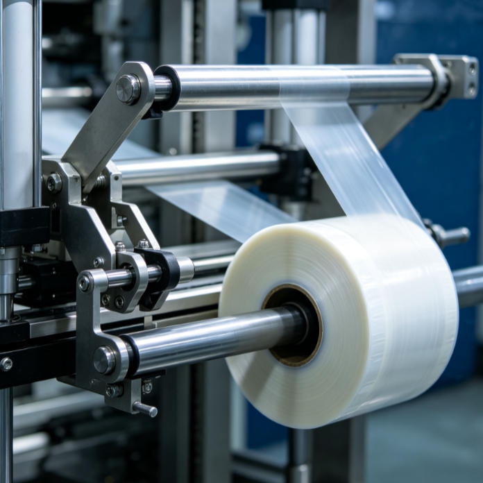 Magnetic cylinder position sensor installed on a packaging machine for detecting pneumatic actuator stroke end and confirming sealing head closure.