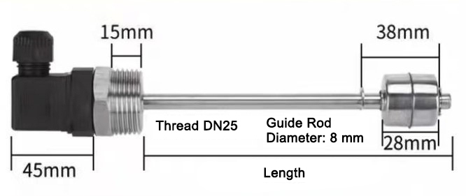 Magnetic float switch dimension