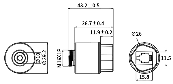 Medical oxygen sensor 06-07 dimension