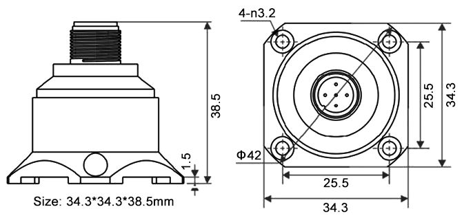 MEMS accelerometer sensor dimension
