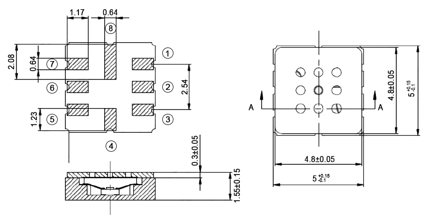 MEMS gas sensor dimension