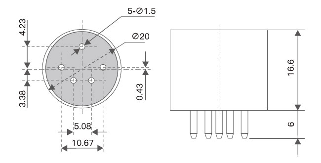 Methane sensor dimension