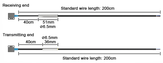 Micro laser photoelectric sensor wire dimension