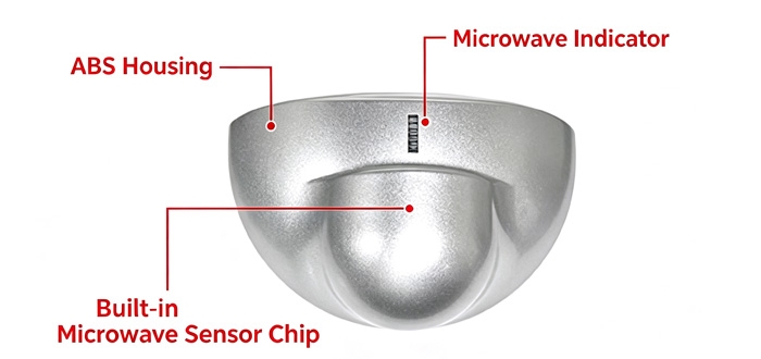 Microwave door sensor silver ABS housing and LED indicator