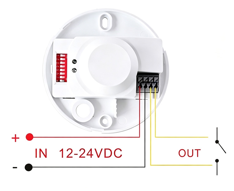 Microwave movement sensor wiring diagram.