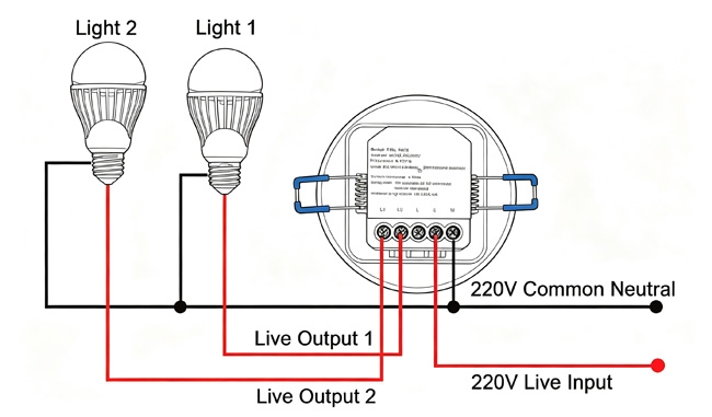 Microwave presence sensor wiring diagram for standard connection