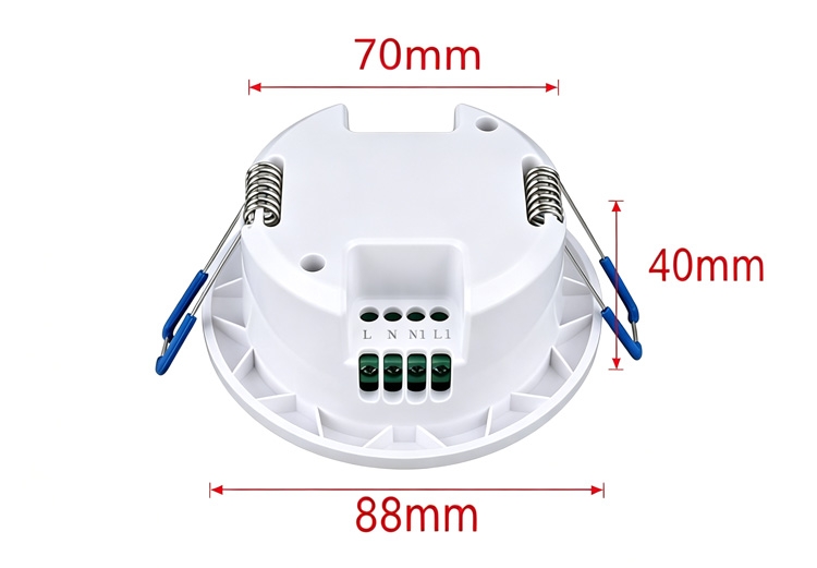 Size and dimensions of microwave sensors for lighting