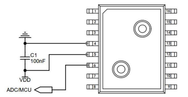 Mini differential pressure- sensor analog electrical connection