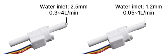 Mini water flow sensor inlet diameter