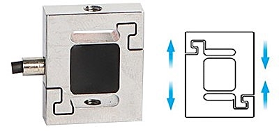 Miniature load cell tension compression force mode
