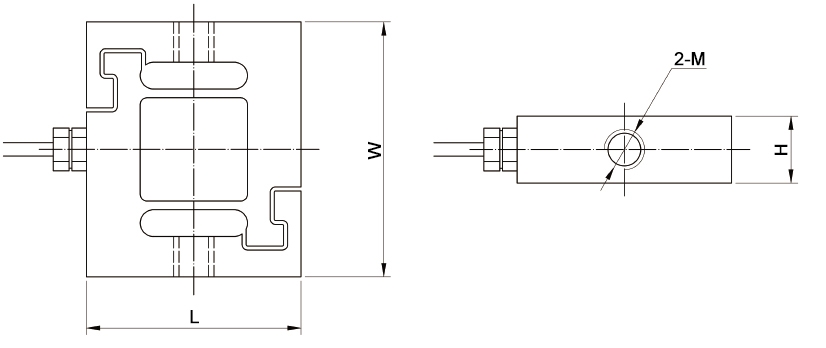 Miniature load cell tension compression size