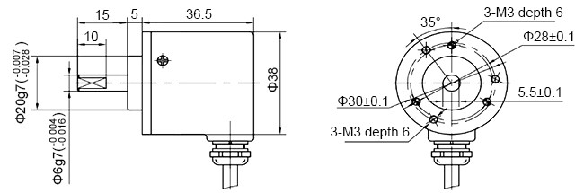 Miniature optical encoder dimension