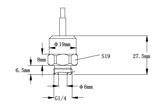 Miniature pressure sensor dimension