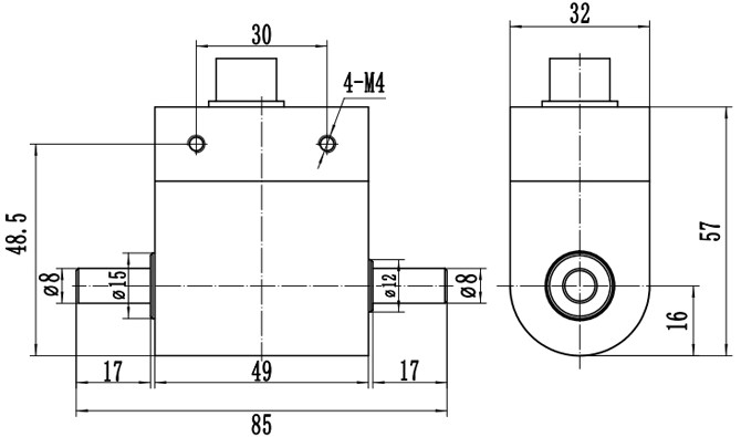 Miniature torque sensor dimension
