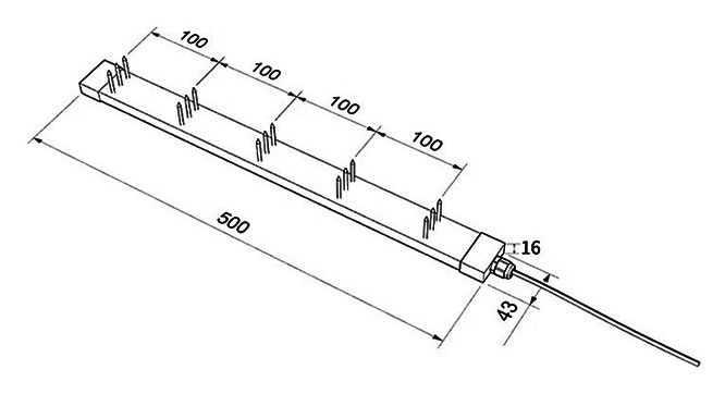 Multi depth soil moisture sensor dimension