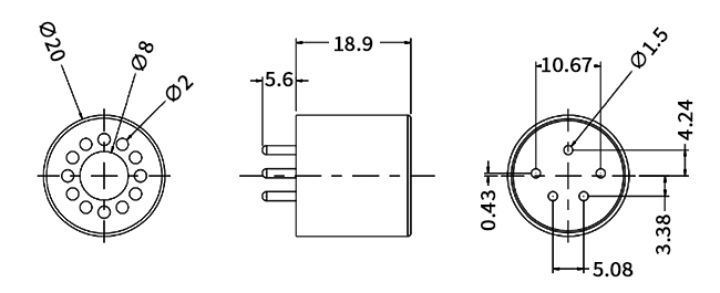 NDIR co2 sensor dimension