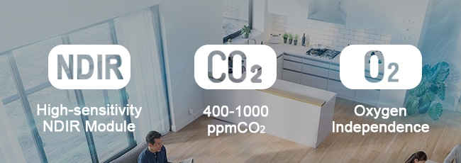 NDIR co2 sensor module feature