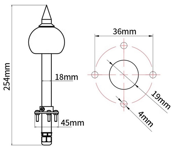 Noise detection sensor dimension