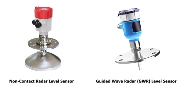 Non contact and guided wave radar level sensor