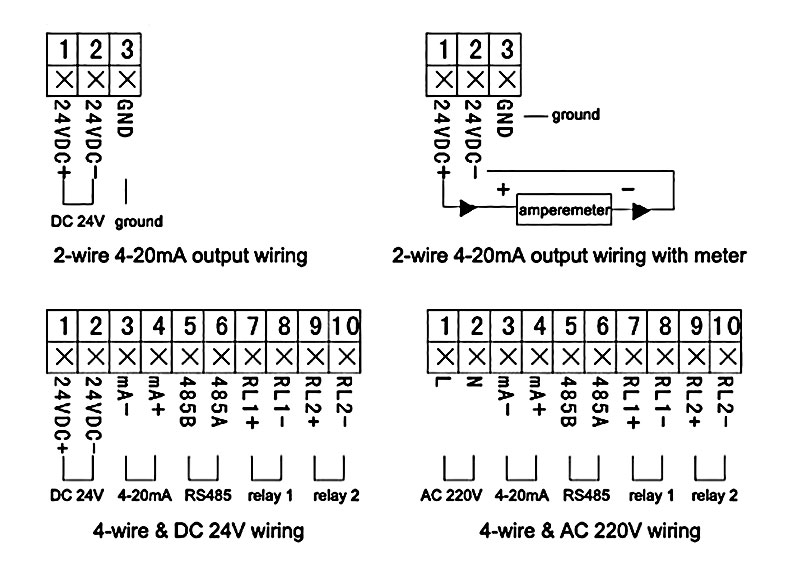 Non contact ultrasonic level sensor wiring