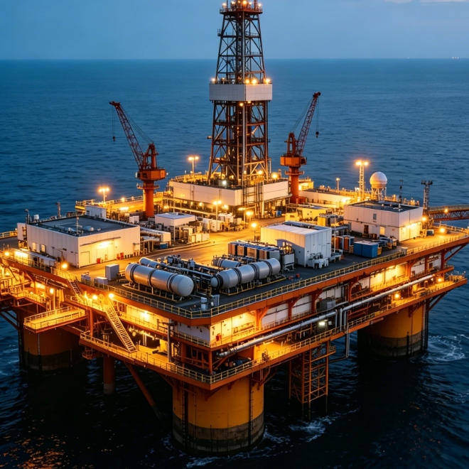 Offshore oil platform process signal application view