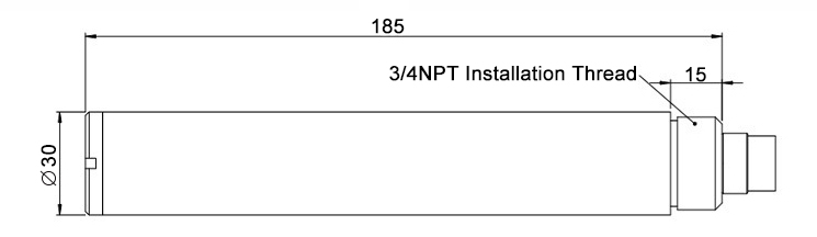 Oil in water sensor with cleaning brush dimension