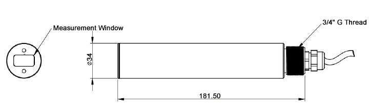 Online turbidity sensor dimension