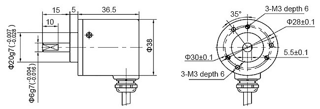 Optical encoder sensor dimension