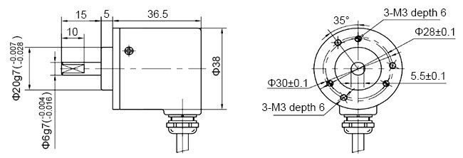 Optical incremental encoder size