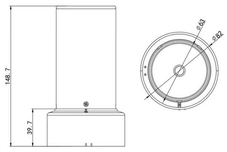 Optical tipping bucket rain sensor dimension