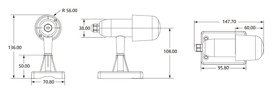 Outdoor temperature and humidity sensor size