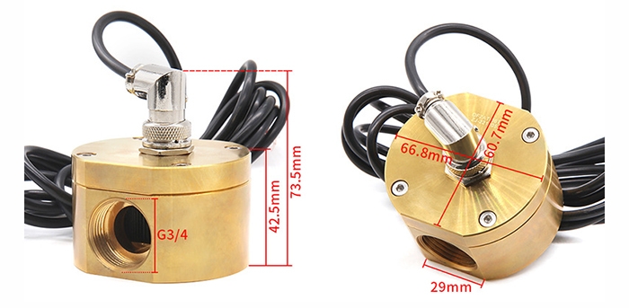 Oval gear flow sensor dimension